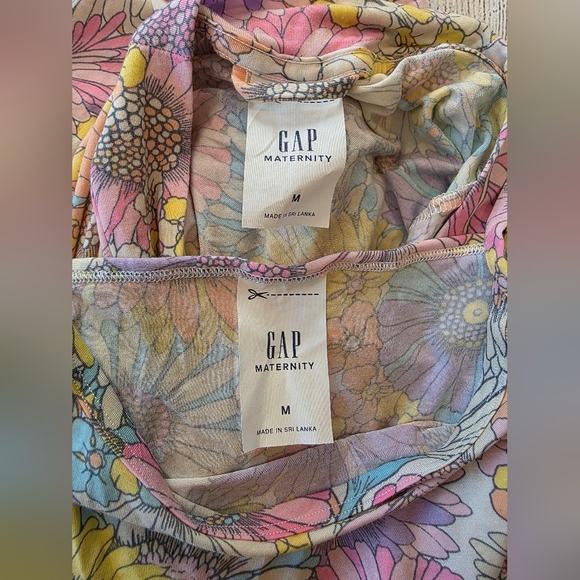 Gap Maternity Size Medium Retro Floral Modal Robe w/ Matching Tank Lounge Soft - Picture 8 of 10